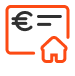 icona di una casa disegnata su una carta di credito per indicare il valore immobiliare