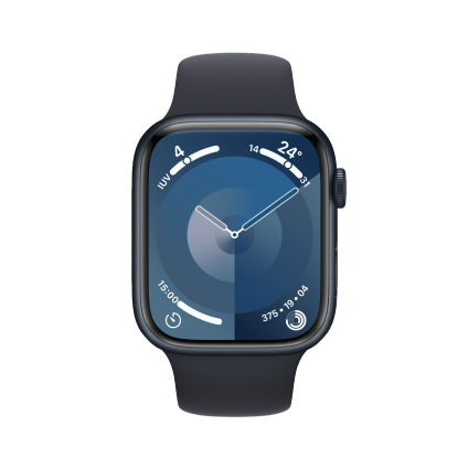 immagine frontale Apple Watch serie 9 GPS 45mm