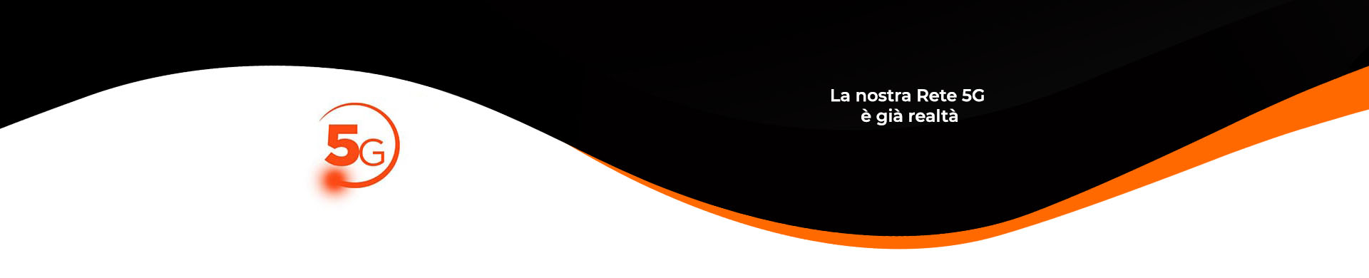 Fascia nera e arancione Rete 5G
